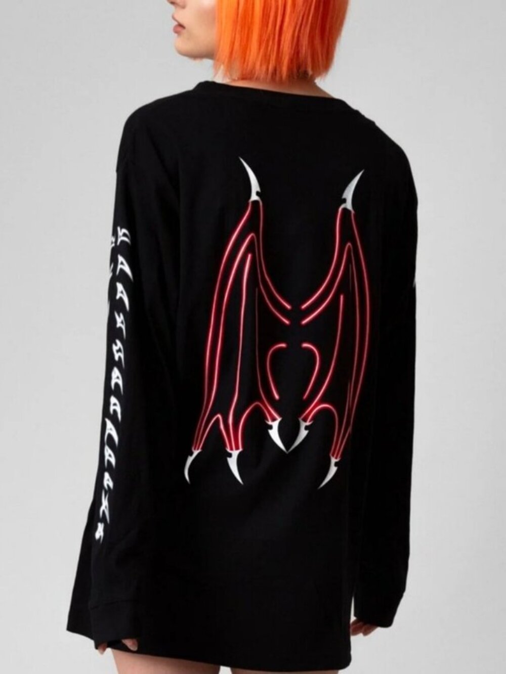 Long Clothing Nympha Nexo Pentagram Graphic Long Sleeve Tee Top Black Small NWT - Picture 2 of 7